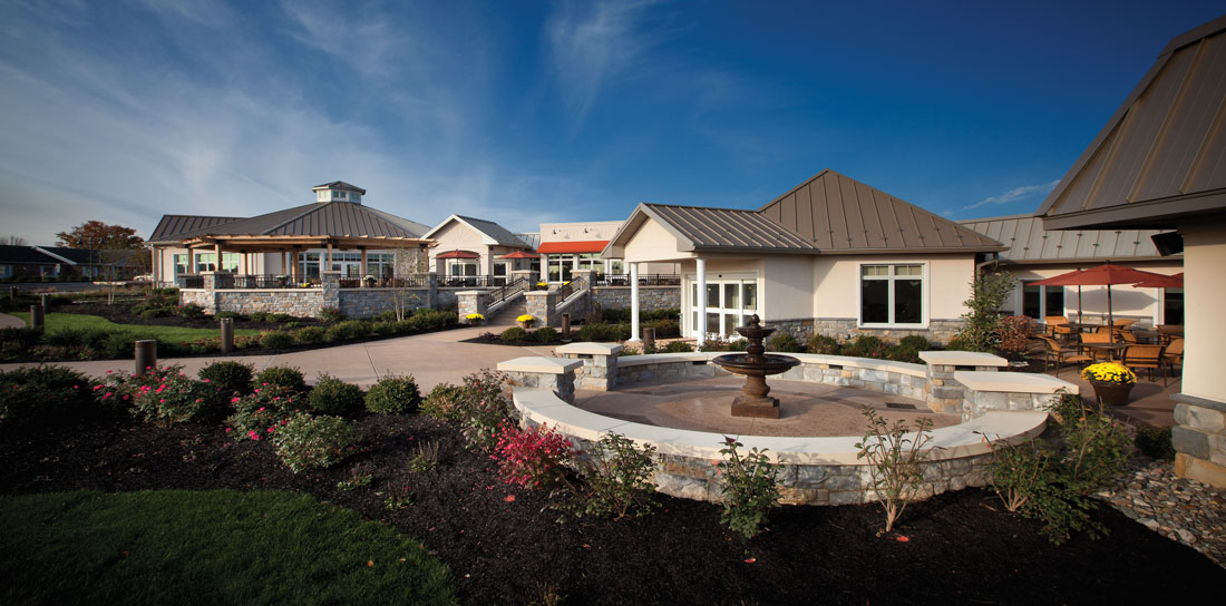 exterior patio of luther acres